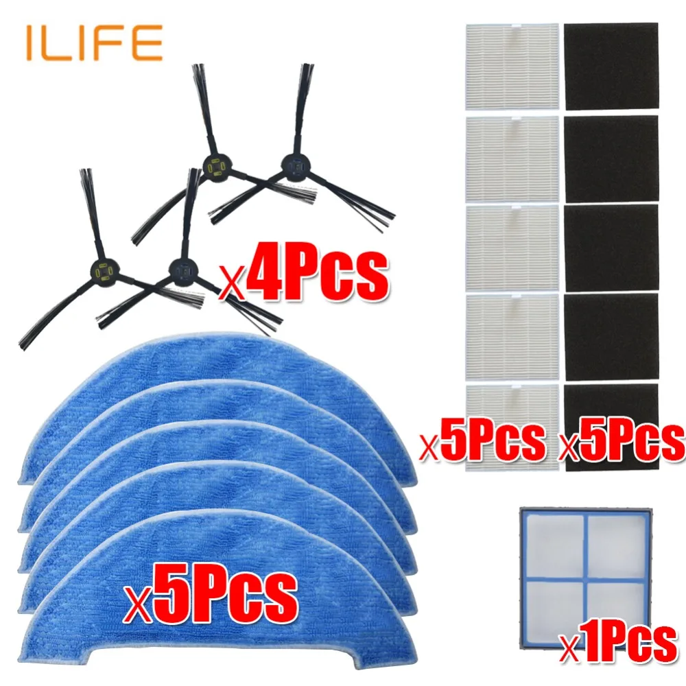 Robot Vacuum Cleaner HEPA Filter side brush mop for ilife V8 V8s X750 A7 X800 X785 V80 Robotic Vacuum Cleaner Parts Accessories