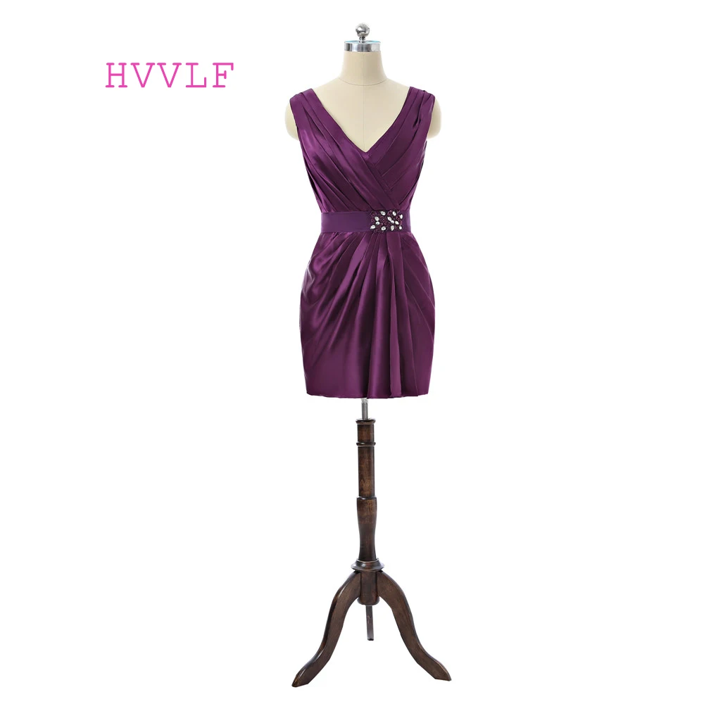 

Purple Elegant Cocktail Dresses Sheath Deep V-neck Short Mini Lace Beaded Backless Sexy Homecoming Dresses