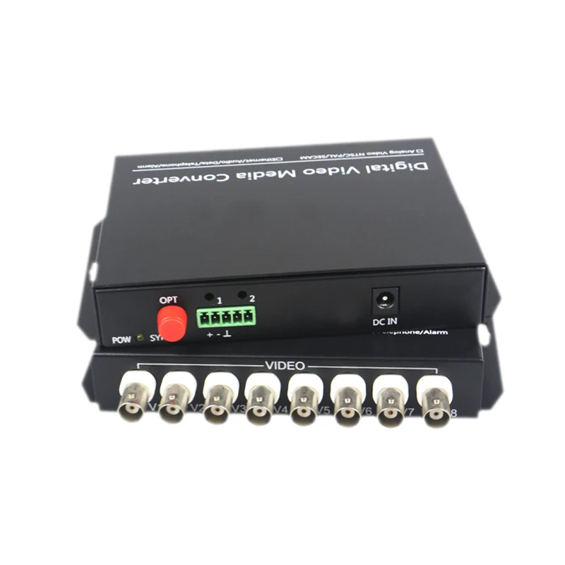 8 CH Video Fiber Optical Media Converters -8 BNC Transmitter Receiver  Single mode 20Km For CCTV Surveillance system