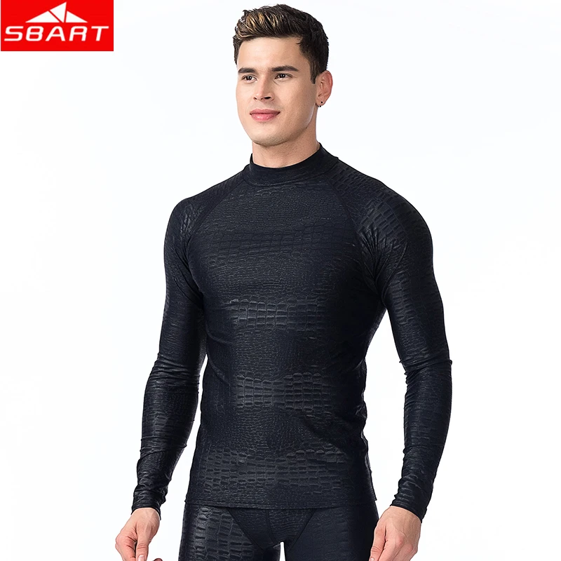 SBART Men Sharkskin Lycra Snorkeling Wet Suits Tops Long/Short Sleeve Anti-UV Swimming Surfing Scuba Diving Snorkeling Wet Suits