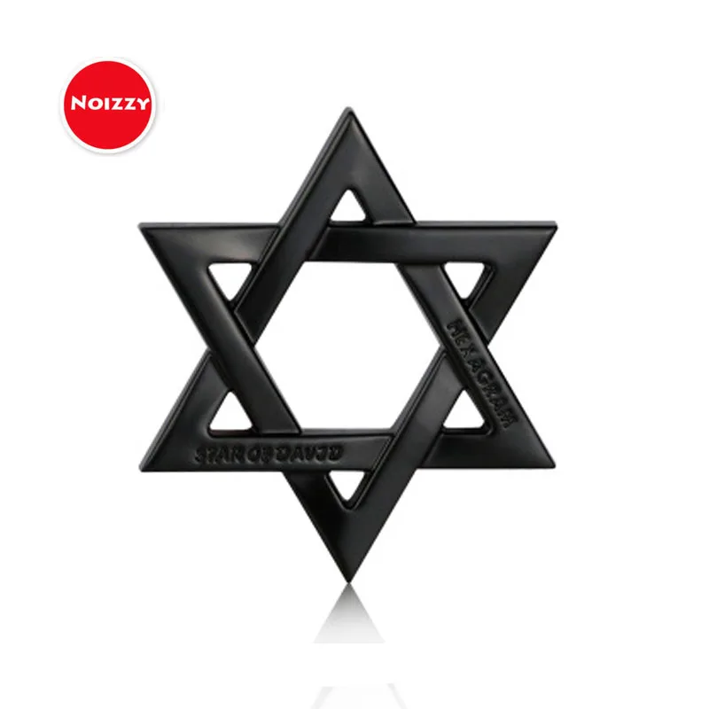 Noizzy Star of David Ho Hexagram 3D Metal Car Auto Badge Motorcycle Sticker Fashion Emblem Chrome Black SUV Tuning Car-Styling