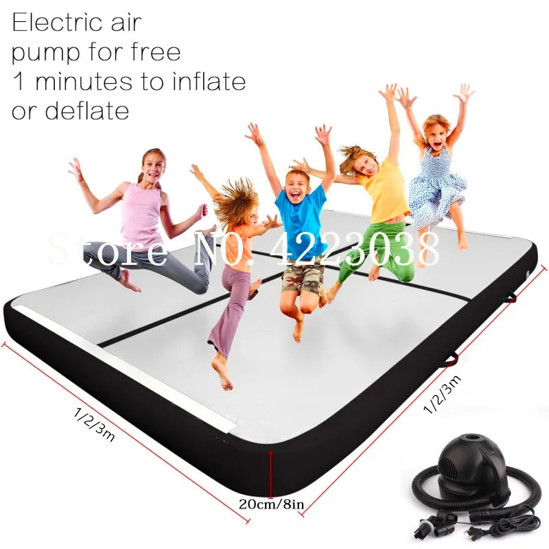 

Free Shipping 1m,2m,3m Air Tumbling Gymnastics Mats Square 20cm Thick PVC Inflatable Air Track For Home Use