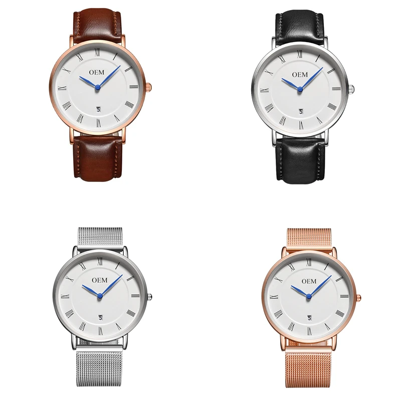 B-8210B Romeinse Cijfers Voor Vriendin/Vriend Aangepaste Logo En Naam Horloge Woord Minimalistisch Oem Branding Horloge Dropshipping