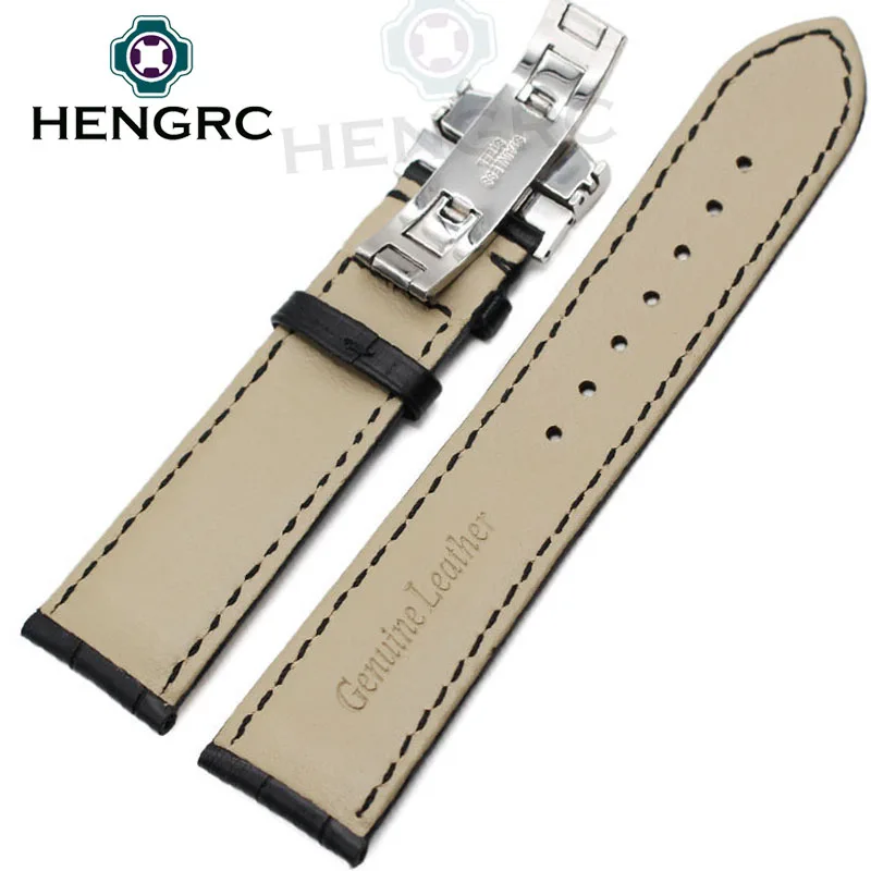 100% Genuine Leather Soft Watch Band Strap 18mm 19mm 20mm 21mm 22mm 24mm Black Brown Watchband Belt Deployment Clasp For Tissot