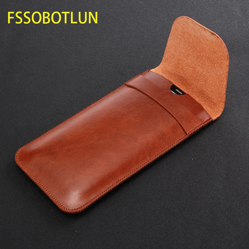 FSSOBOTLUN,For Apple iPhone 14 Plus 13 12 11 pro xs max Microfiber Leather Pouch Sleeve Cover Handmade Full Protective Case Bag