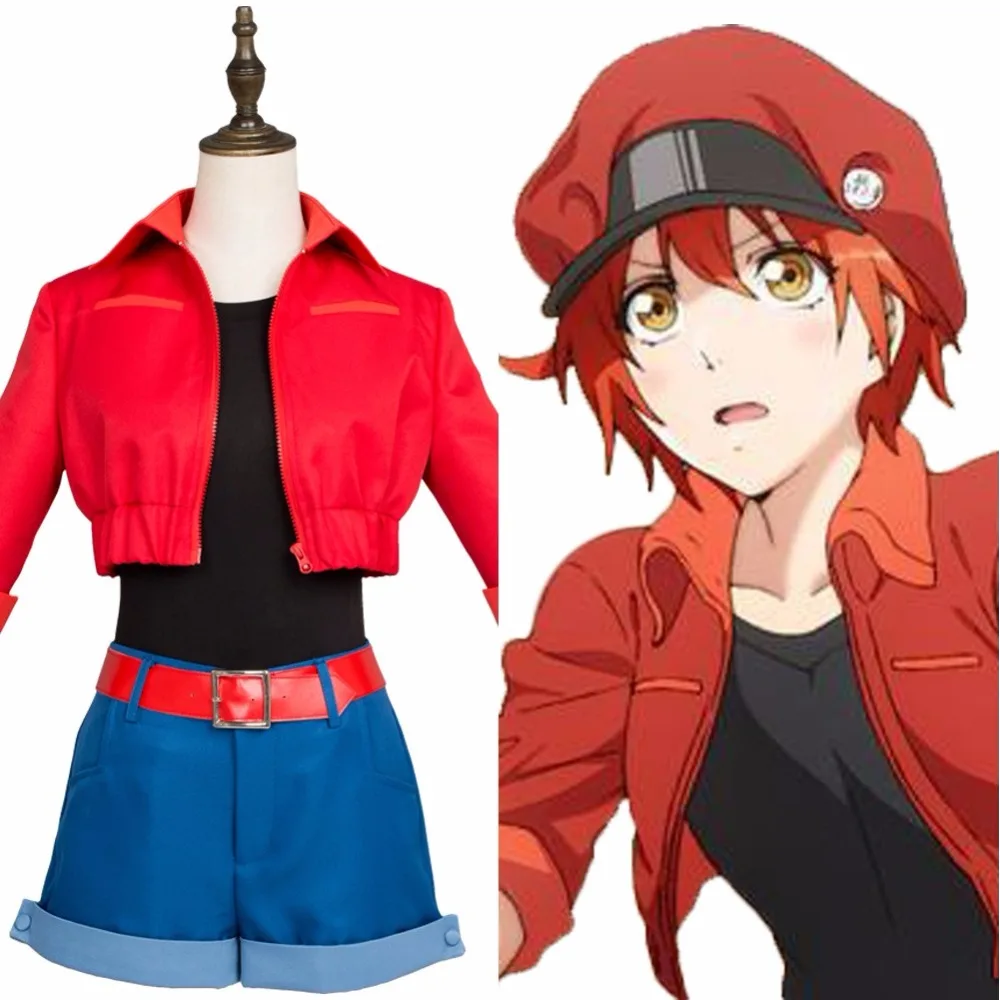 

Cells At Work Erythrocite Red Blood Cell Cosplay Costume E001