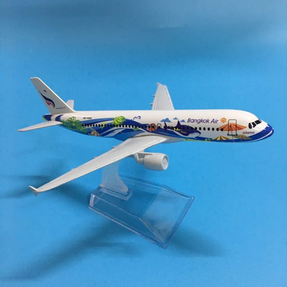 

JASON TUTU Plane Model Airplane Model 16cm Thai Bangkok Air Airbus 320 Aircraft Model 1:400 Diecast Metal Airplanes Plane Toys