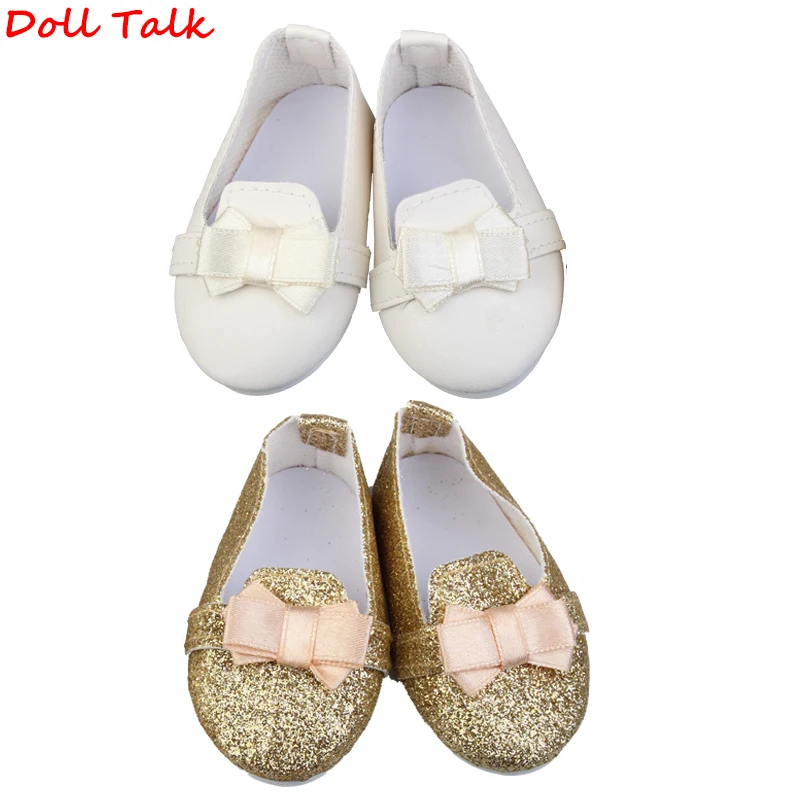 Dolltalk 2019 New Design Exquisite 8*4cm Doll Shoes PU Leather Doll Shoes Girl White Bow Convenient Shoes For BJD Russian doll