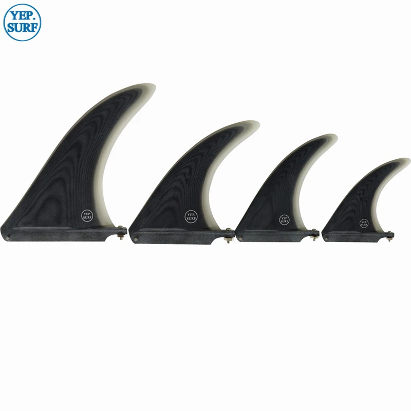 Surf 7/8/9/10.25 inch Fin Fibreglass Surfboard 7/8/9/10.25/11 length Black color Fin in Surfing Longboard Fins 2019 paddle board