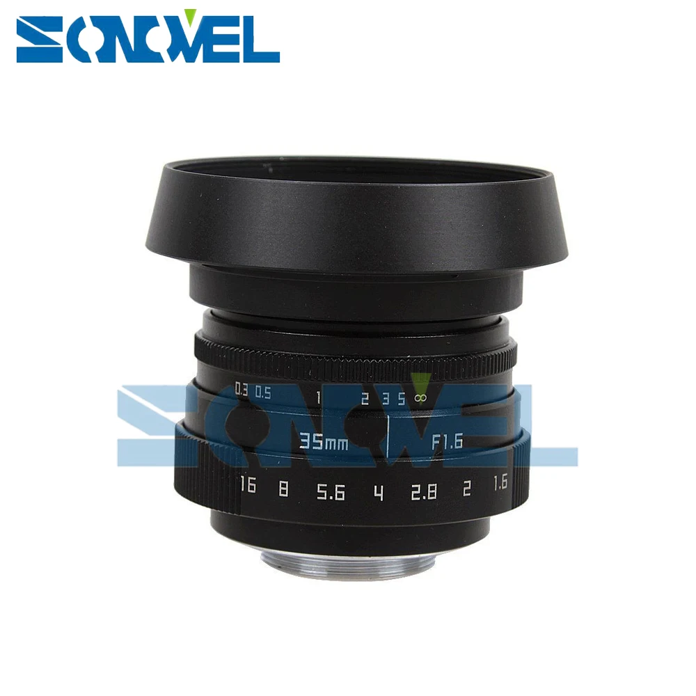 Fujian – objectif de vidéosurveillance 35mm F1.6, monture C, pare-soleil, bague Macro, pour Fuji Fujifilm X-E2 X-E1 X-Pro1 X-M1 X-A2 X-A1 X-T1 X100T X-T10
