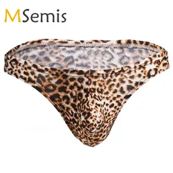 Sexy Mens Bikini Swimsuits Swimwear Thong Underwear Swimming Suit Lingerie Underpants Leopard Print Briefs Shorts Male Panties