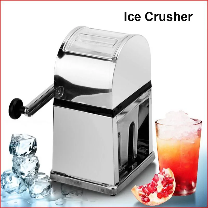 

Stainless Steel Ice Crusher Mini Ice shavers Chopper Manual Snow Cone Smoothie Maker Ice Block Breaking Machine slush machine