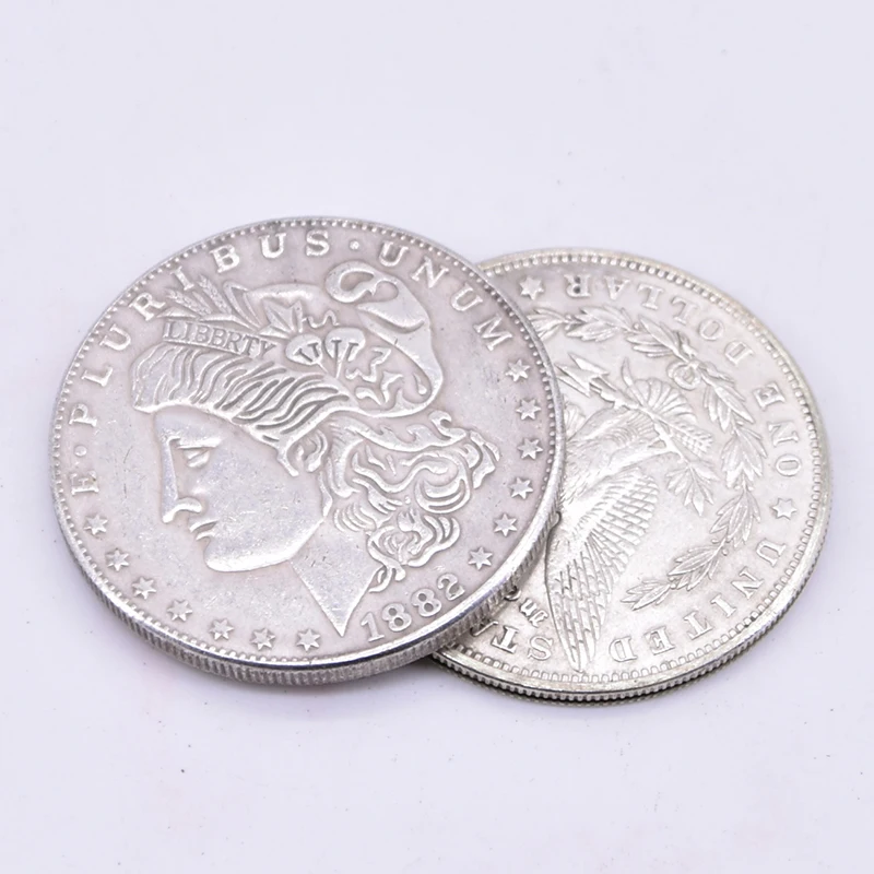 Supper Copper Flipper Coin Butterfly Morgan Dollar Coins Magic Accessories Professional Magic Tricks Magicians Props Gimmick