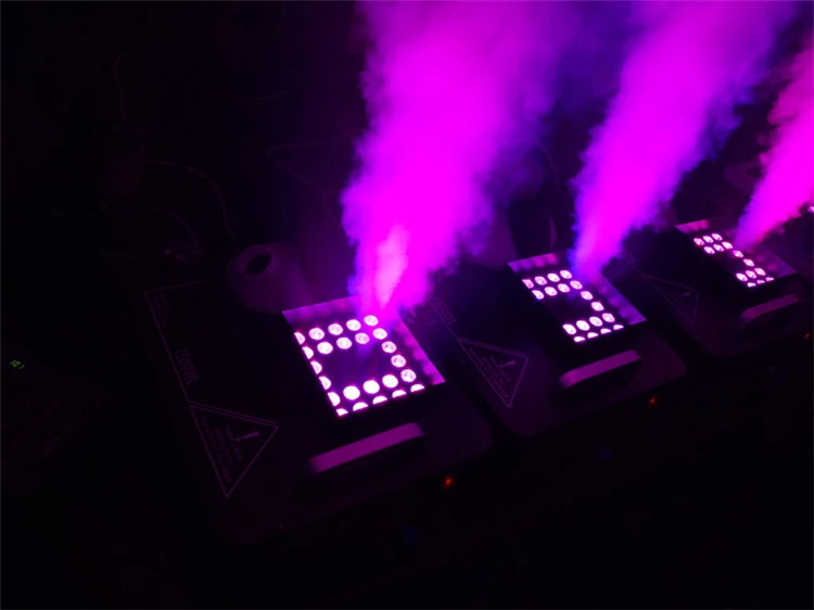 New 1500w smoke pylons smoke machine smoke color changing machine full color triple RGB  24 led colorful fog machine