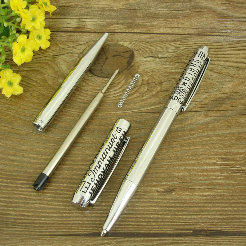 ACMECN Unique Design Silver Ballpoint Pen Etching Pattern ODM Logo for Retail Shop Ball Pen Office Supplier Embossing Letter Pen