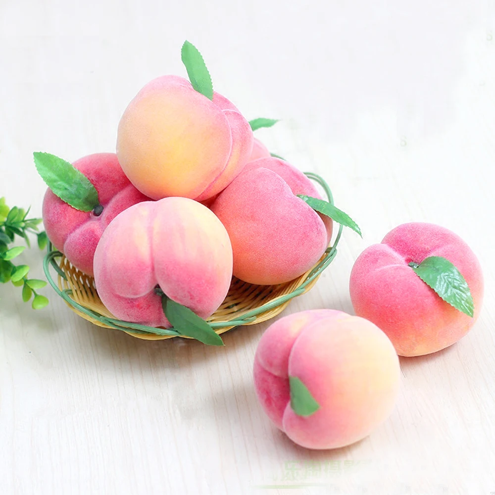 

5pcs 8cm size artificial fruit Plastic Fake Fruit artificial peach fruit&artificial fake simulated peach