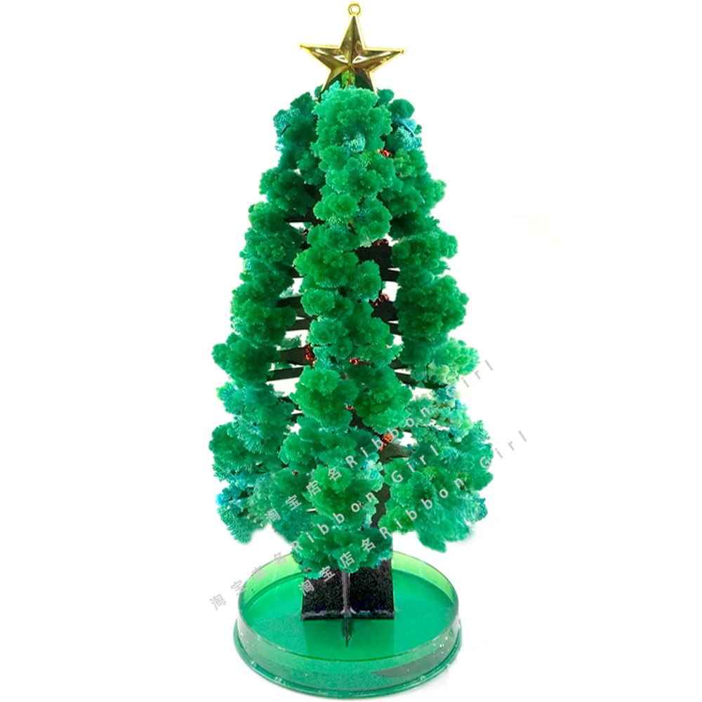 

2019 28Hx11Dcm Extra Large Green Magic Growing Paper Crystals Christmas Tree Kit Artificial Mystic Trees Science Kids Toys Funny