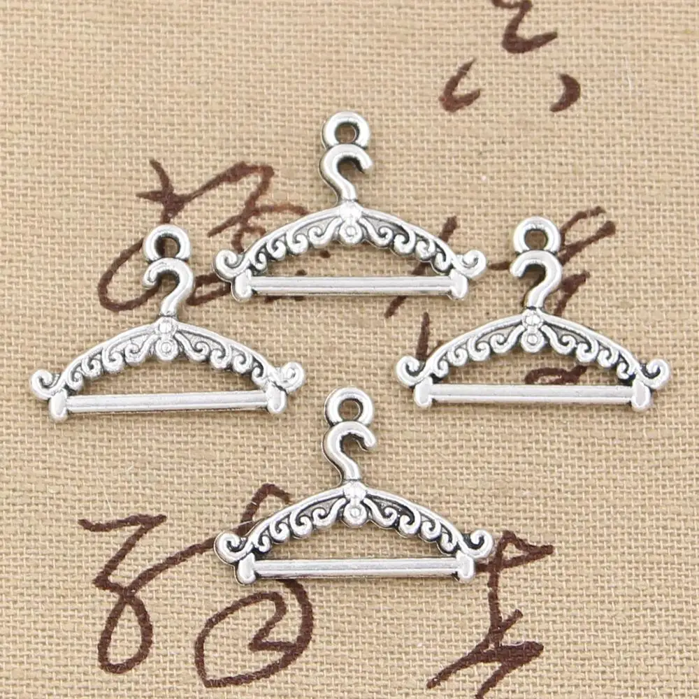 15pcs Charms Hanger Clothes Stand 24x17mm Antique Making Pendant fit,Vintage Tibetan Bronze Silver color,DIY Handmade Jewelry