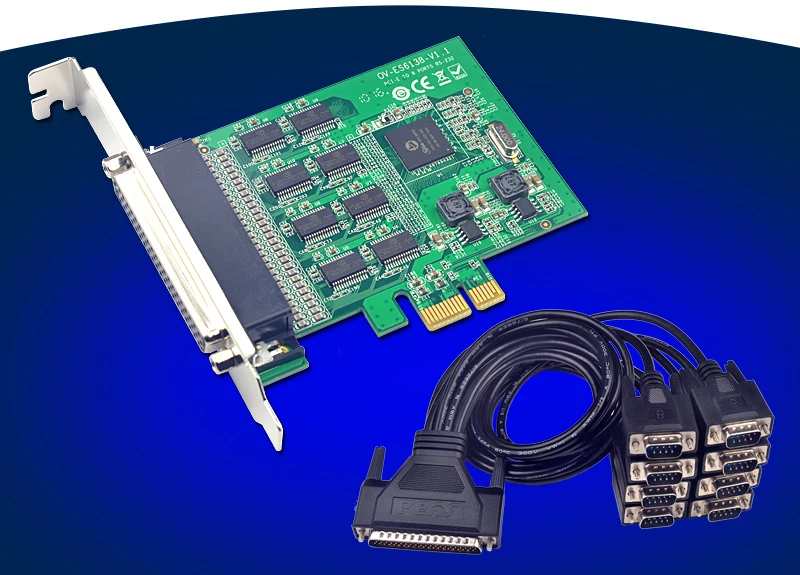 

PCI-E to 8 Ports RS232 Serial Card 15kV ESD Protection 921Kb High Speed Transfer