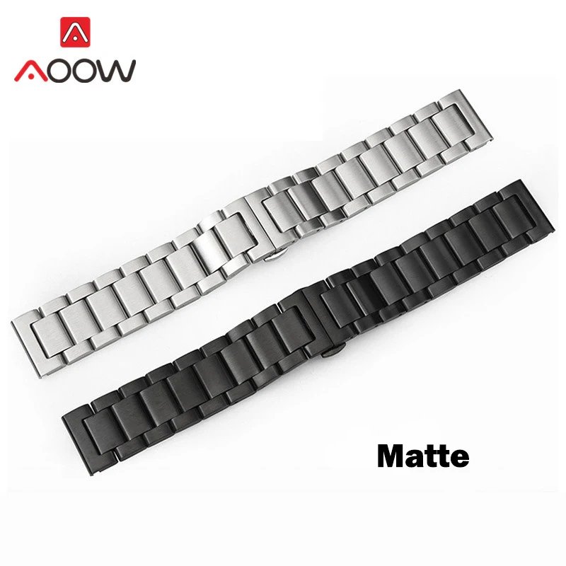 3 Pointer Stainless Steel Watchband 18mm 20mm 22mm 24mm Polished Matte Deployment Buckle Replacement Bracelet Watch Band Strap