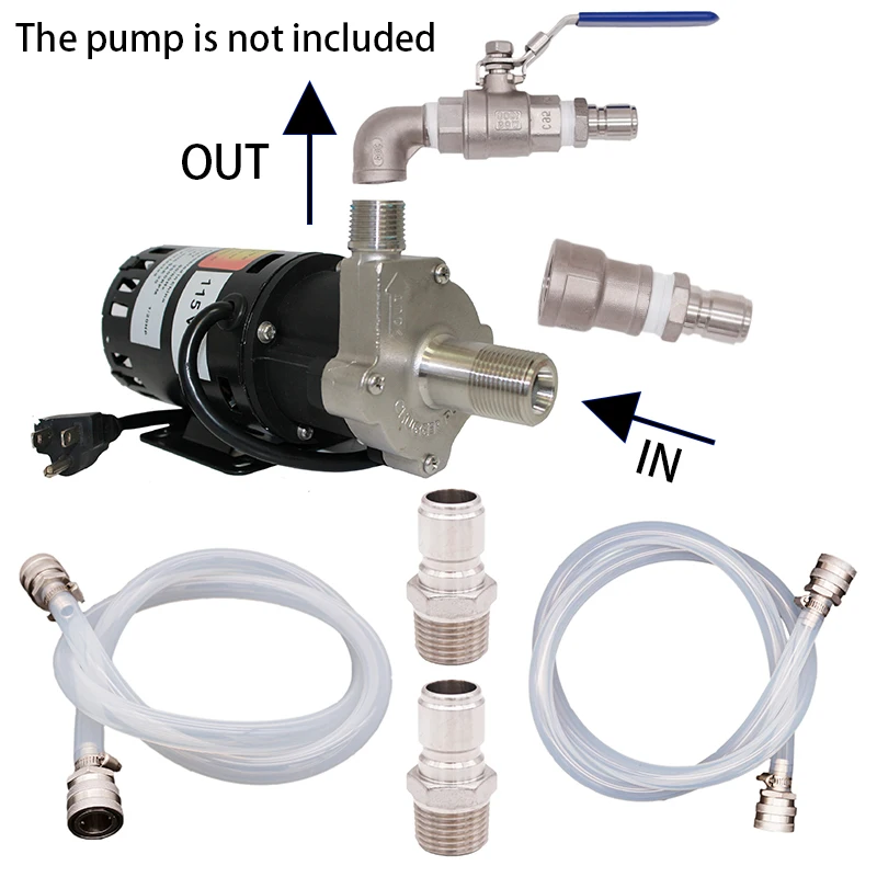 Transfer Pump Quick Connect Kit March 809 Pump Homebrew Pump Accessories Food Grade Silicone and Stainless Steel 304