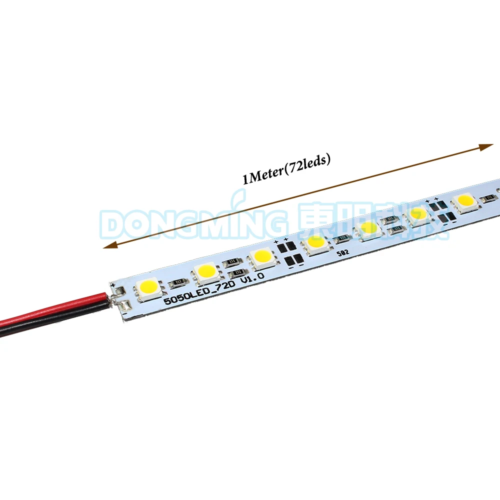 barra de luz de led rigida 10 lampadas 72leds 1m 100cm 5050 smd 12v 10w com revestimento de liga de aluminio 01