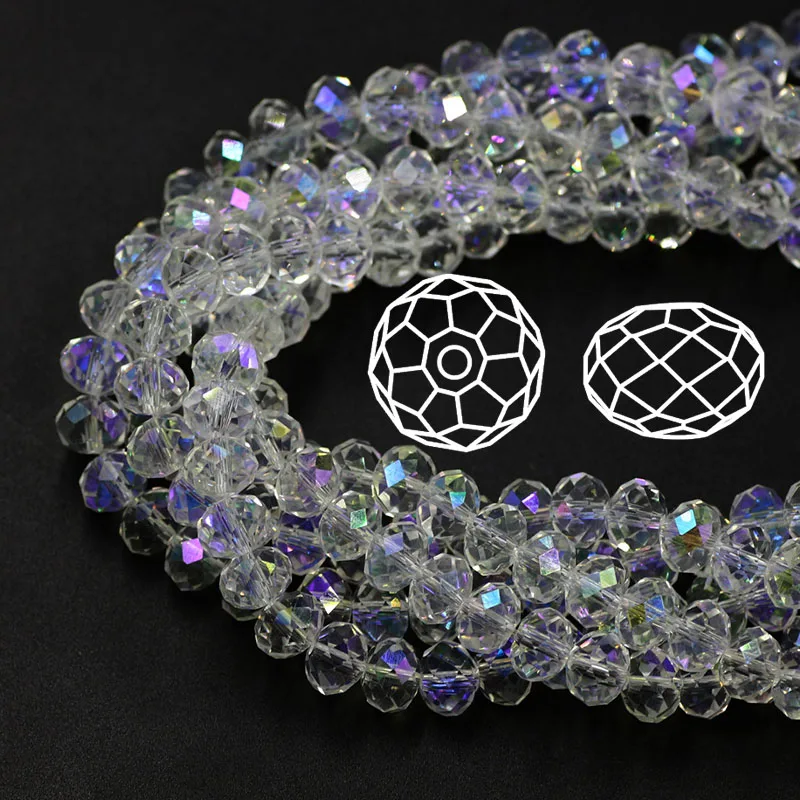 

Wholesale AAA Top Quality Crystal 5040 Rondelle Beads Crystal Clear AB Color 4MM 6MM 8MM 10MM 12MM 14MM