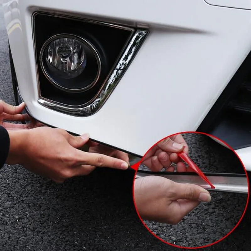 Tonlinker Front/Rear bumper Corner Cover sticker For TOYOTA Corolla Altis 2014-17 Car Styling 1PCS Stainless Steel Cover sticker