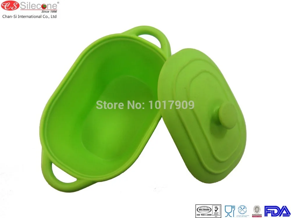 0 CSRCP-L 1300ml New green or orange food vegetable silicone cookware rectangle big silicone steamer bowl