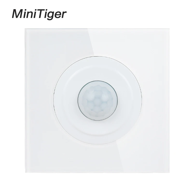 

Minitiger New Arrival Crystal Tempered Glass Panel Human Body Motion Sensor Switch Wall Interruptor Power Light Conmutador