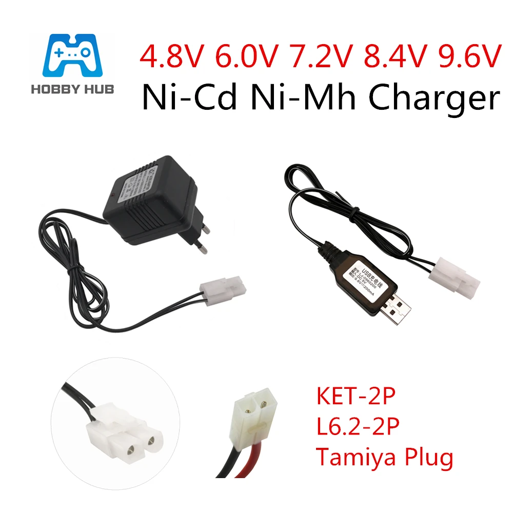 4.8V 6.0V 7.2V 8.4V 9.6V Ni-CD/Ni-MH Battery Charger Input 100V-240V with Tamiya Kep-2p Plug For RC toys Car