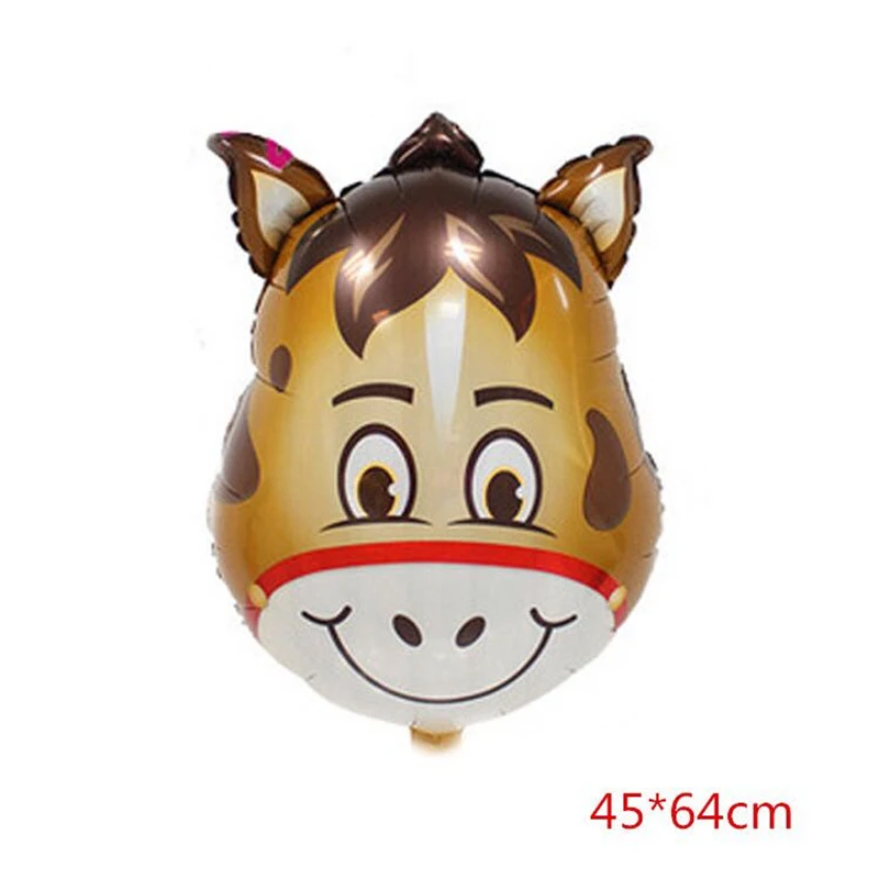 1pcs New Style Large Monkey Tiger Zebra Deer Cow Head Helium Foil Balloons Birthday Party Animal Air Balloons Animal Theme Party