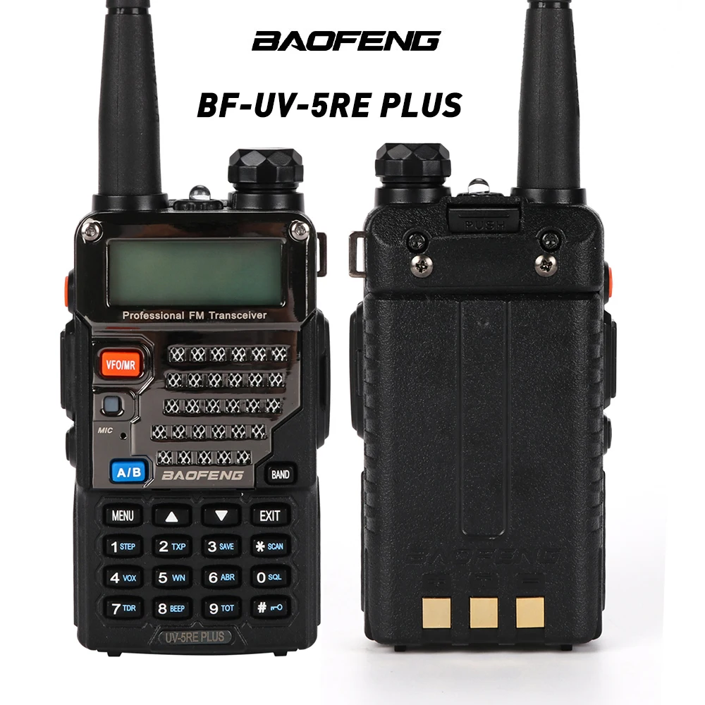 Baofeng BF-UV-5RE Plus Walkie Talkie Dual-Dand VHF/UHF CTCSS&CDCSS Two-way Radio Walkie Talkie 136-174MHZ/400-520HZ LCD Display