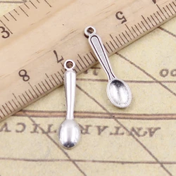 30pcs Charms Kitchen Cooking Spoon 24x6mm Tibetan Bronze Silver Color Pendants Antique Jewelry Making DIY Handmade Craft