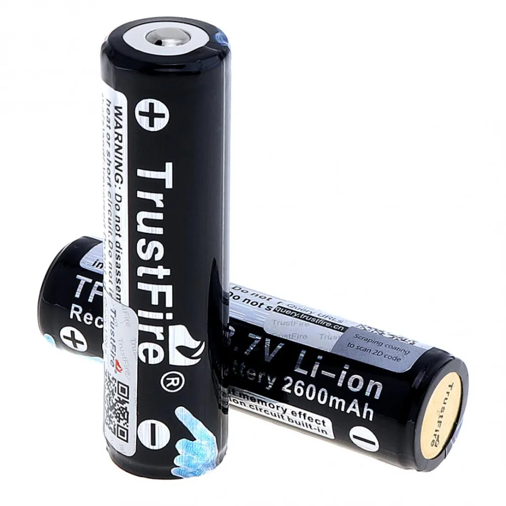 

10pcs/lot High Capacity TrustFire Protected TF 18650 2600mAh 3.7V Battery Rechargeable Li-ion Batteries with Safety Relief Valve