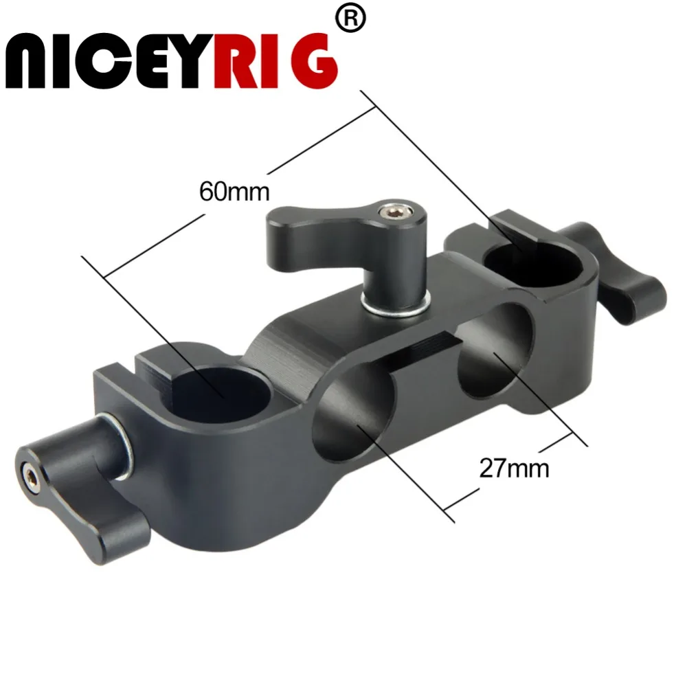 

NICEYRIG 15mm Rod Rail Clamp Adapter DSLR Camera Base plate Vertical Horizontal Double Rods Camera Rig Flash Led Light Monitor