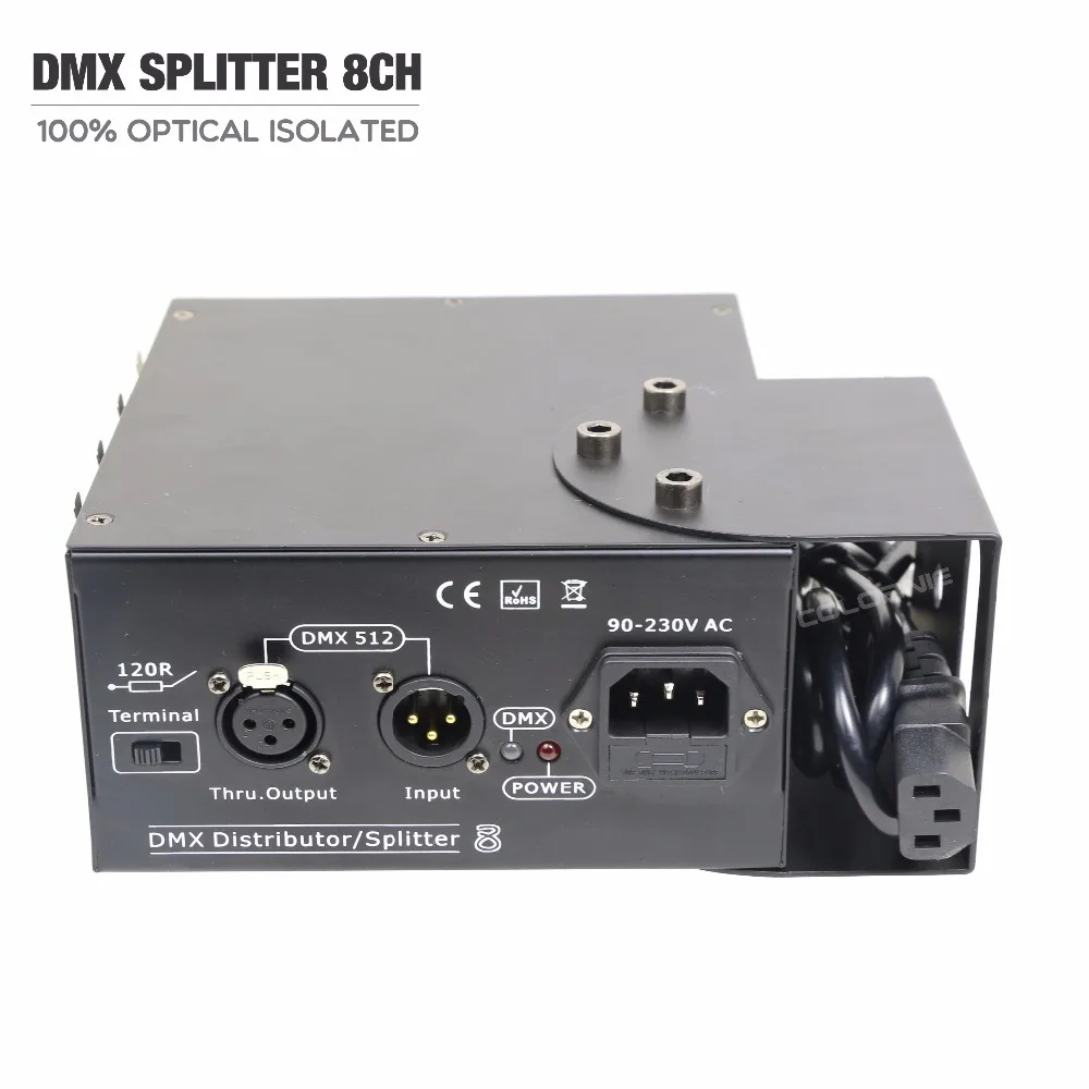 6Pcs/lot  DMX Splitter 8 Channels dmx Distributor Controller 8 Way 100% Optical isolated For stage lighting