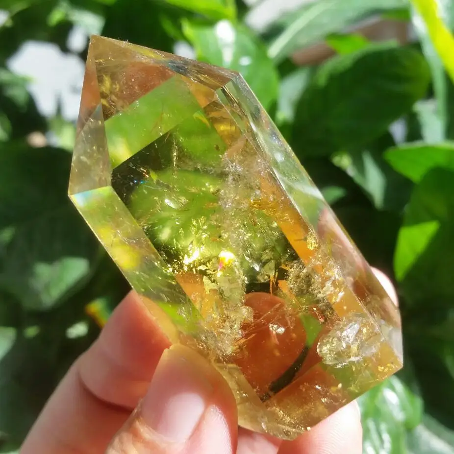1pcs NATURAL Smoky Citrine QUARTZ CRYSTAL WAND POINT HEALING 70g