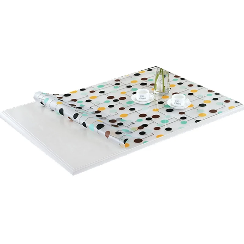 2019 new arrival 1.0mm thick plaid flower pattern pvc table cloth soft glass crystal board table covers protectors home textile