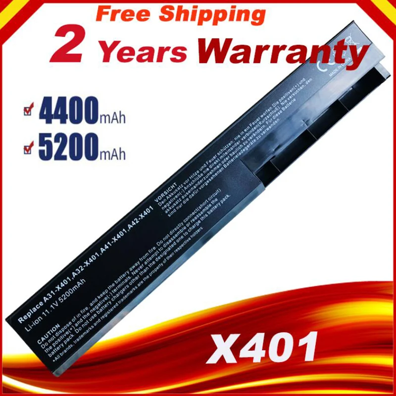 HSW Special price 6cells Laptop Battery For Asus X301A X301U X401 X401A X401U X501 X501A X501U fast shipping