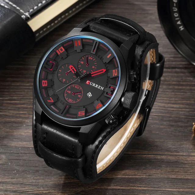 Relogio Masculino Curren Army Military Quartz Mens Watches Top Brand Luxury Leather Men Watch Casual Sport Male Clock Watch 8225