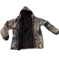 Autumn Winter Warm Fleece 3D Camouflage Hunting Jacket Ghillie Suit Tactical Hiking Fishing Clothes Men Waterproof Hooded Jacket