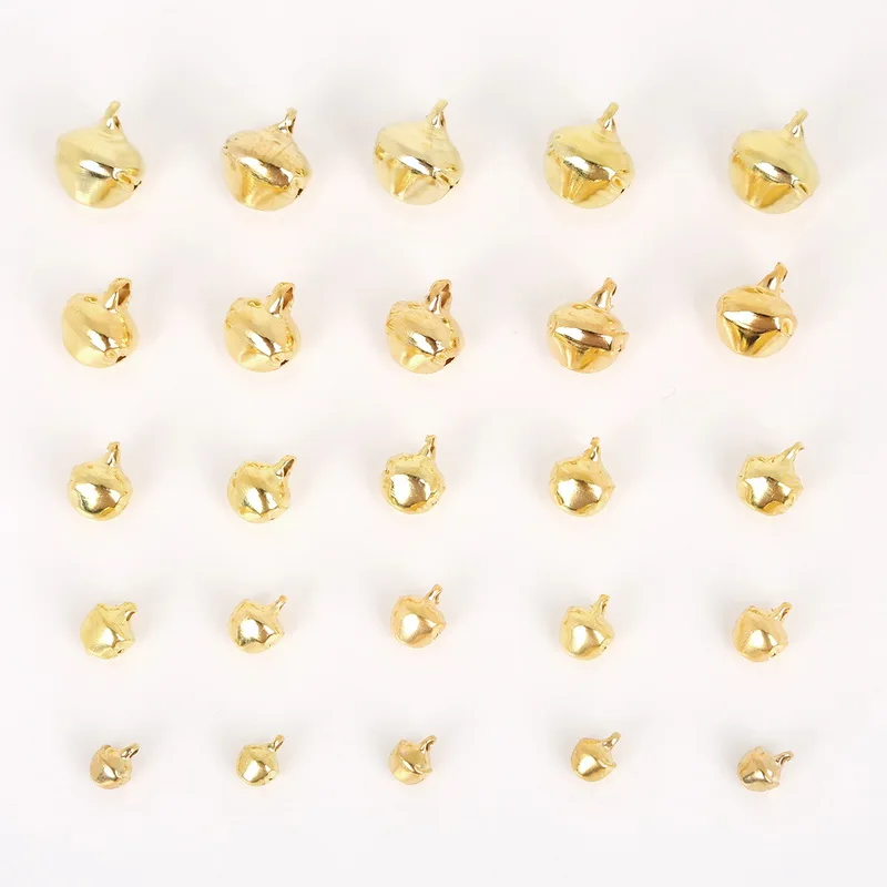 6/8/10/12/14mm Jingle Bells Gold Color Iron Loose Beads with Sounds Festival Christmas Party Decoration DIY Crafts Accessories