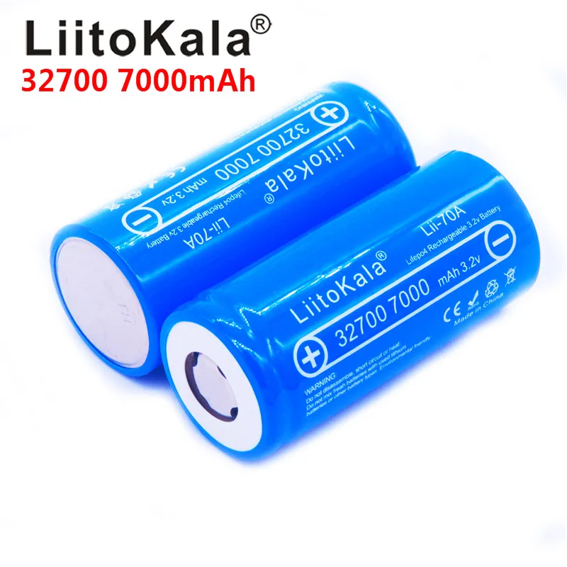 LiitoKala 32700 komórki lifepo4 7000 mah 3.2 V akumulator z płasko zakończony LiFePO4 do latarki 32700 bateria 6500