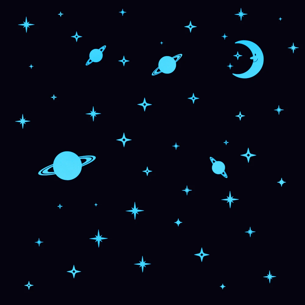 Glow in the Dark Stars and Planets for Ceiling Decoration Kids Room Wall Decor Luminous Sticker Decal Baby Bedroom Deco Stickers