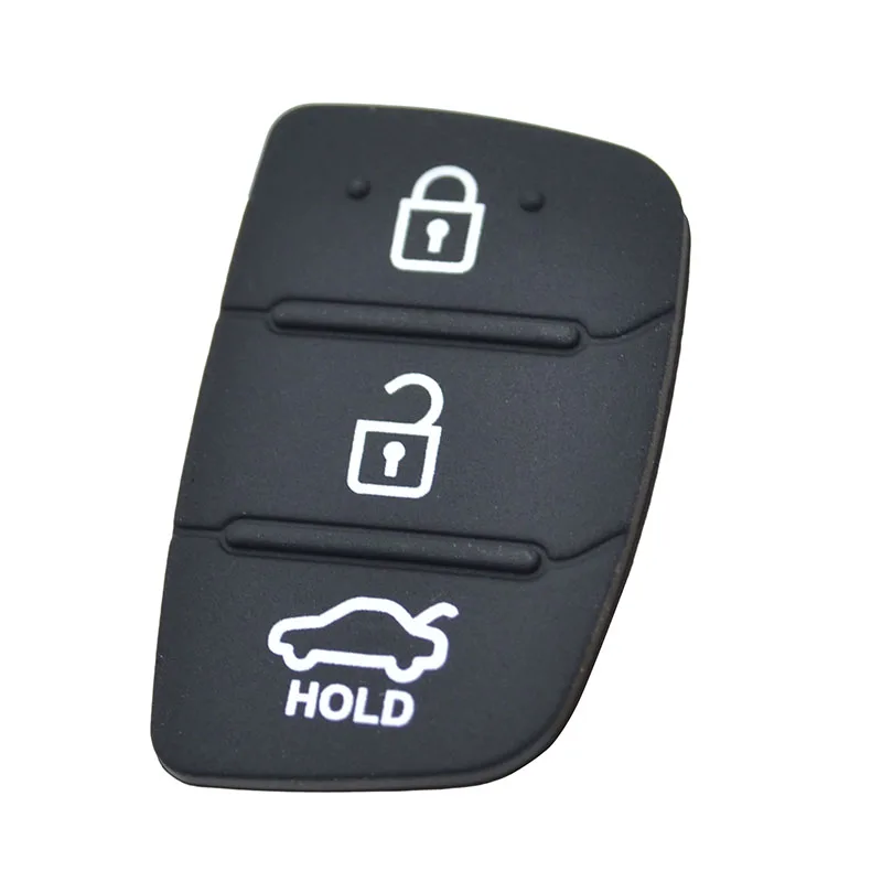 Car Rubber Key Pad For Hyundai Tucson Santa fe I20 Creta Elantra 3 4 Button Repair Car Key Shell Replacement Cover Fob Case Skin