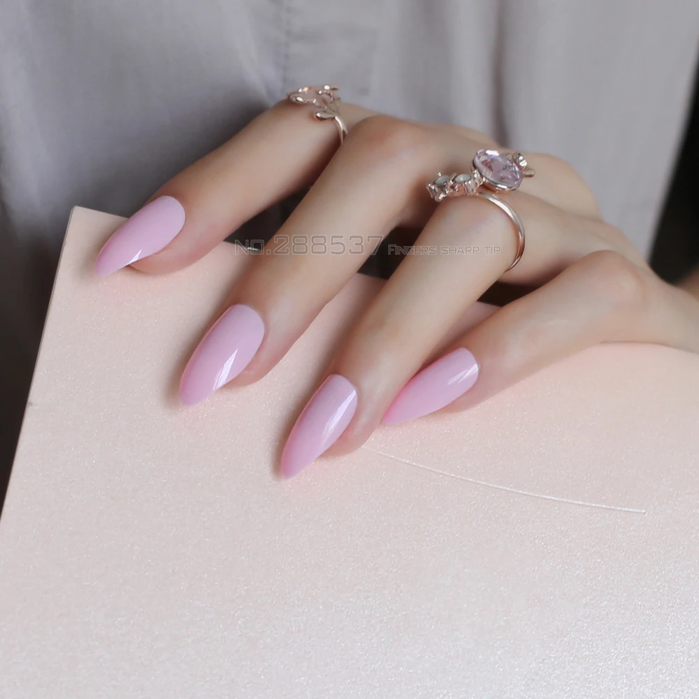 New fashion Light purple Pink mountain peak personality Design False nails 24pcs Full Nail Tips decorating Artificial nails JD19