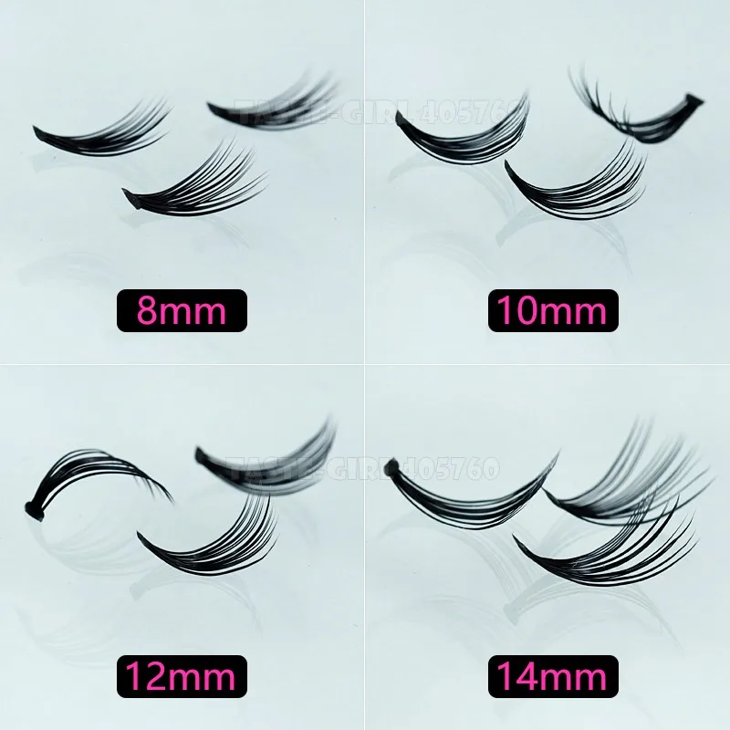 Wholesale 4 packs/lot Pro 57 Knots 20 Hairs Black Individual False Eyelashes Eye Lash Makeup Extension Kit 8mm 10mm 12mm 14mm