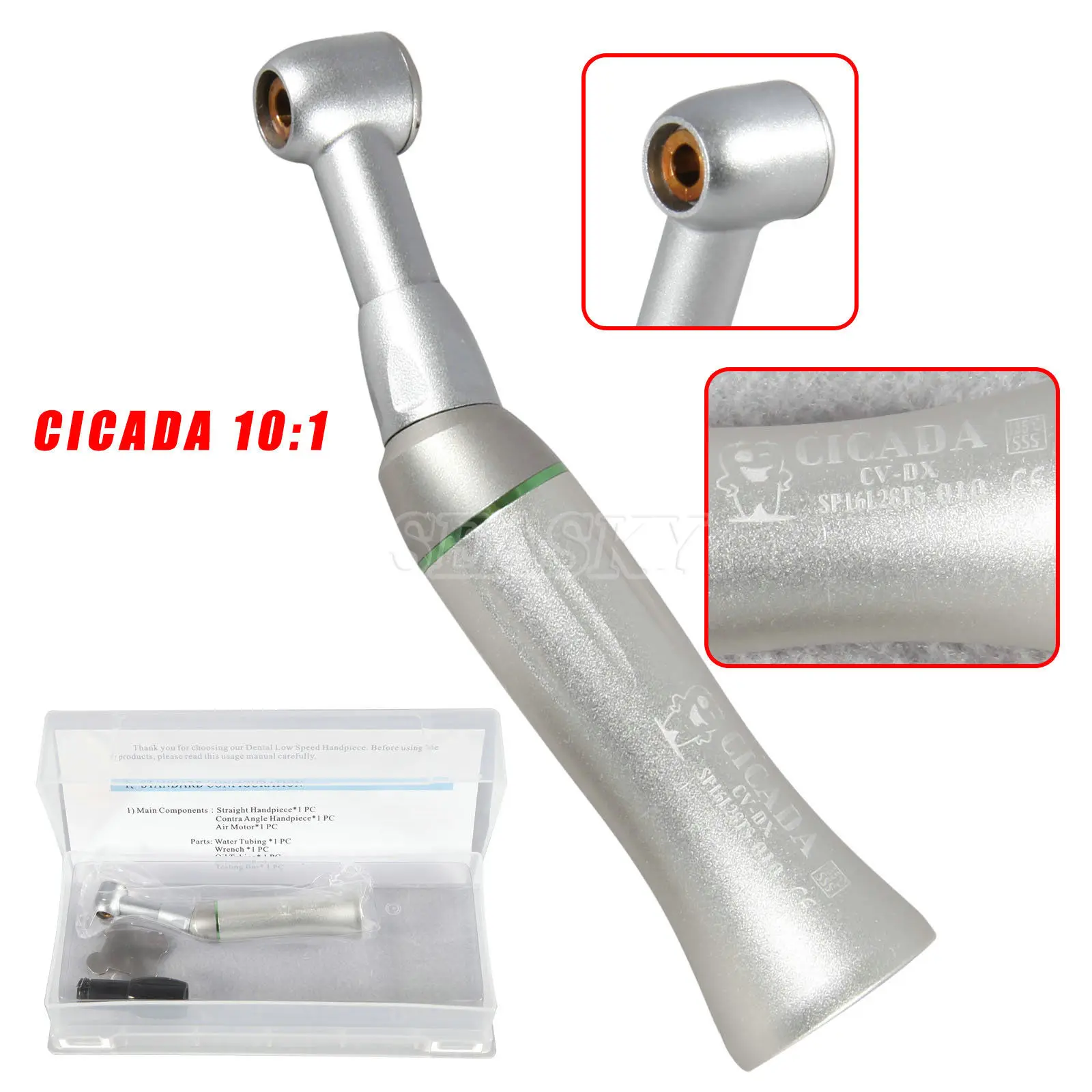 Dental 10:1 Reduction Reciprocating Contra Angle Handpiece for Handle Hand files