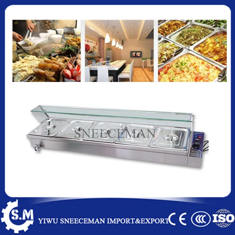 5pans electric Stainless Steel Hot Food Warmer Buffet Server Bain Marie Kitchen Equipment